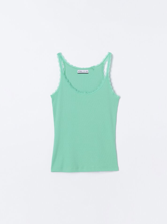 Conjunto de 2 regatas de renda - Verde menta