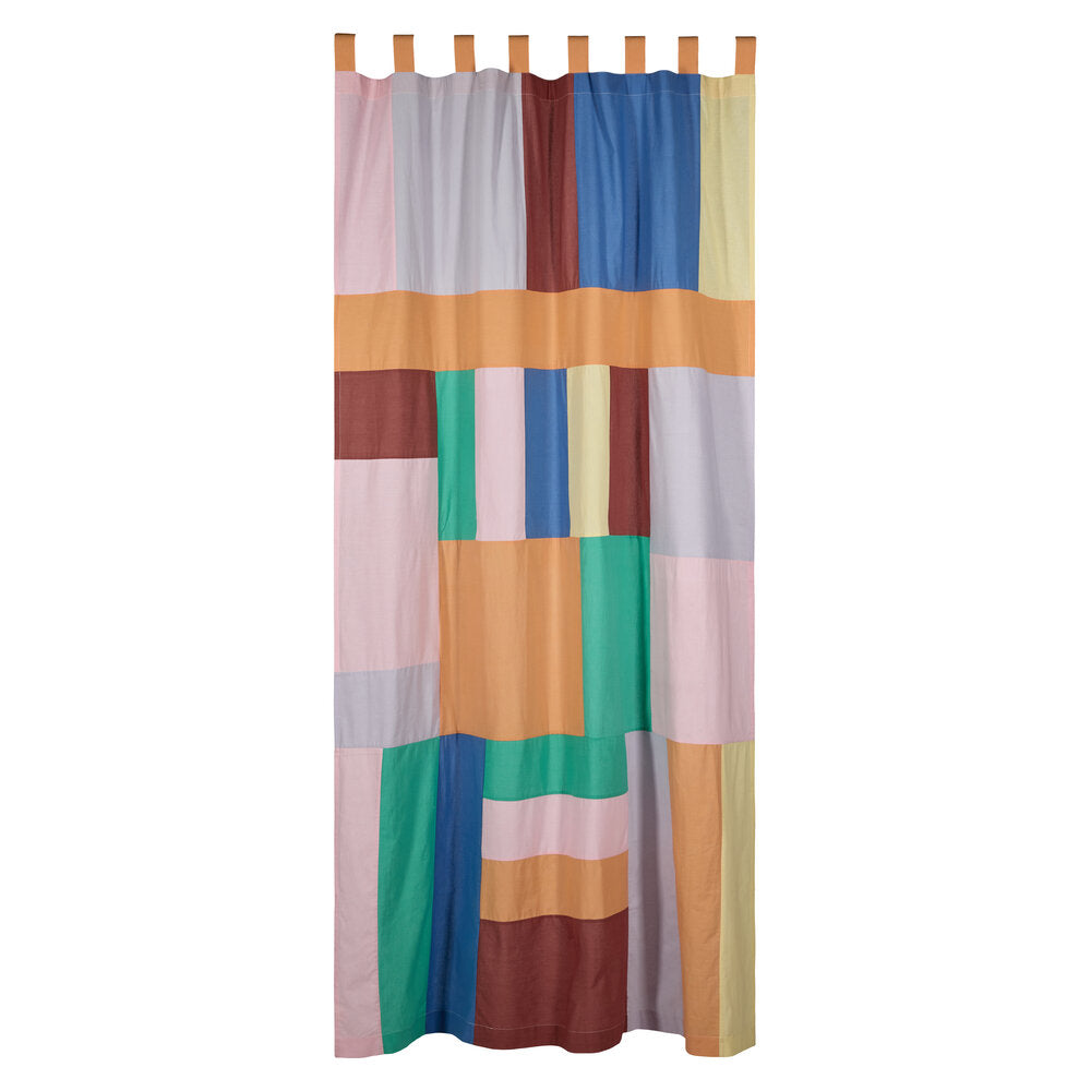 Jou Quilts  Pojagi gardin med stropper, Multi - 140x250 cm.