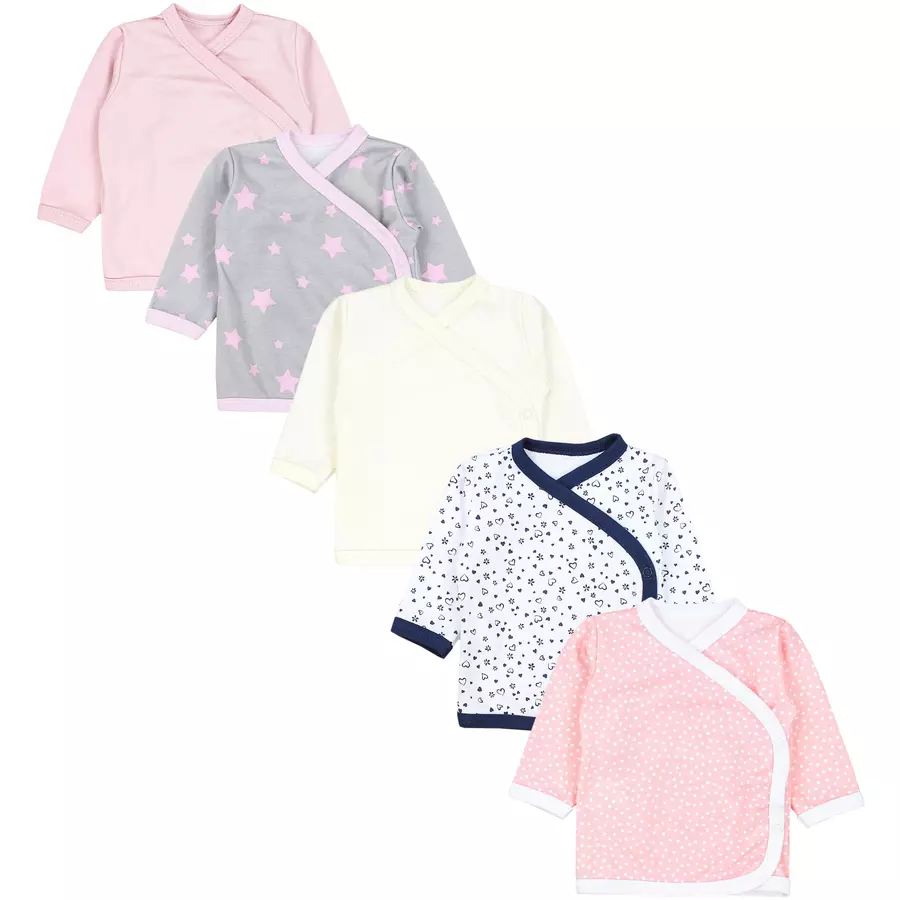 TupTam Baby Langarm Wickelshirt 5er Set rosa Modell 1