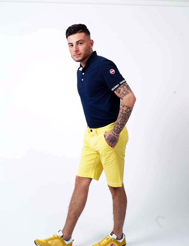 RECYCLED ART WORLD SHORT CHINO STRETCH YELLOW