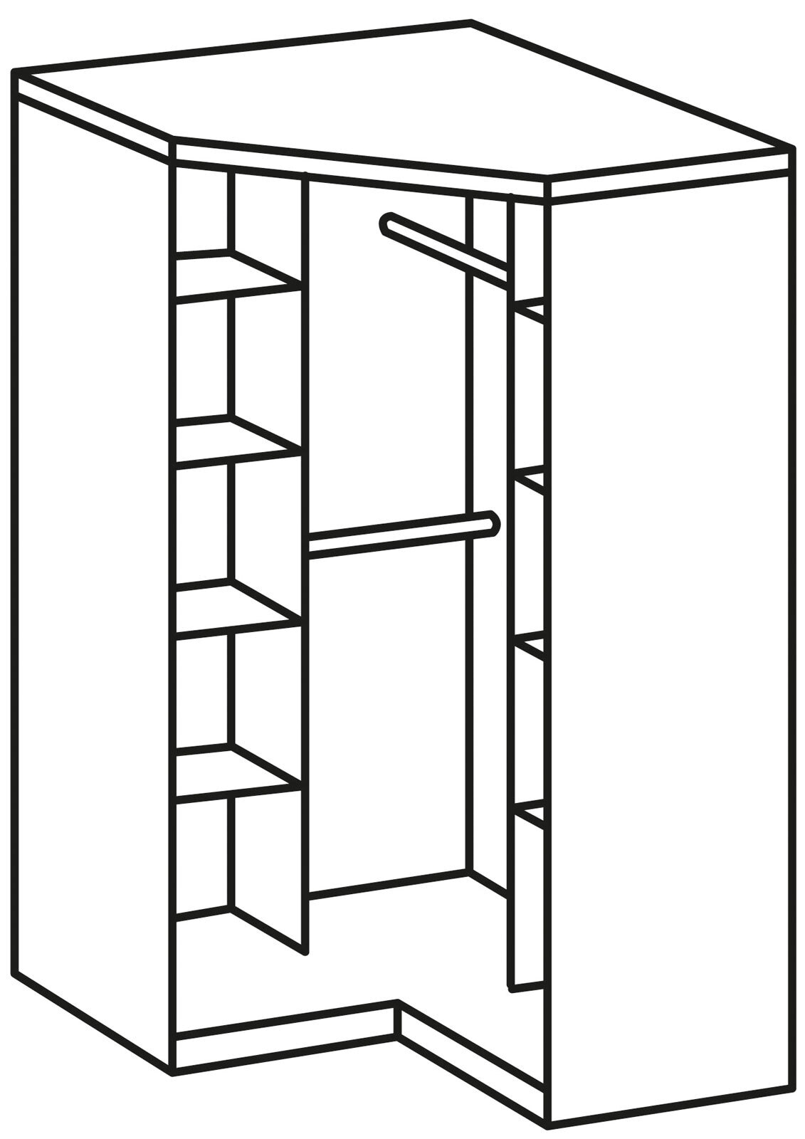 Eckschrank Cariba San Remo Eiche Nachbildung/Weiß ca. 95 x 198 x 95 cm