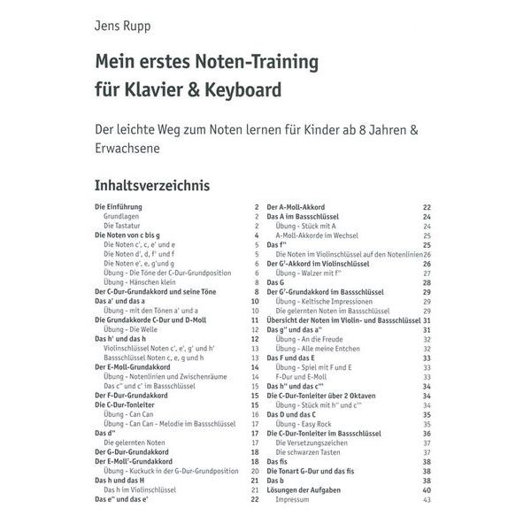 Artist Ahead Musikverlag Mein erstes Notentraining