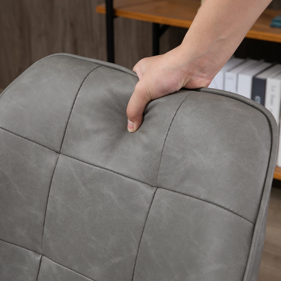 HOMCOM Stuhl Wannenförmiges Design, Robuste Metallbeine Grau