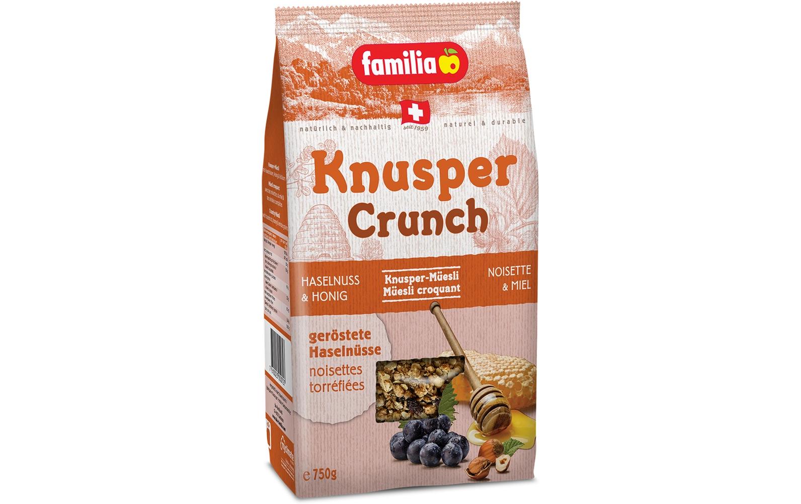 Knusper-Müesli Crunch 750 gKnuspriges Müsli mit gerösteten Vollkornflocken und feinen Zutaten
