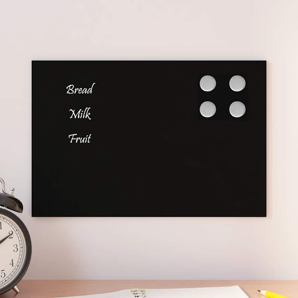 vidaXL Magnetisch wandbord, zwart, 30x20 cm, gehard glas