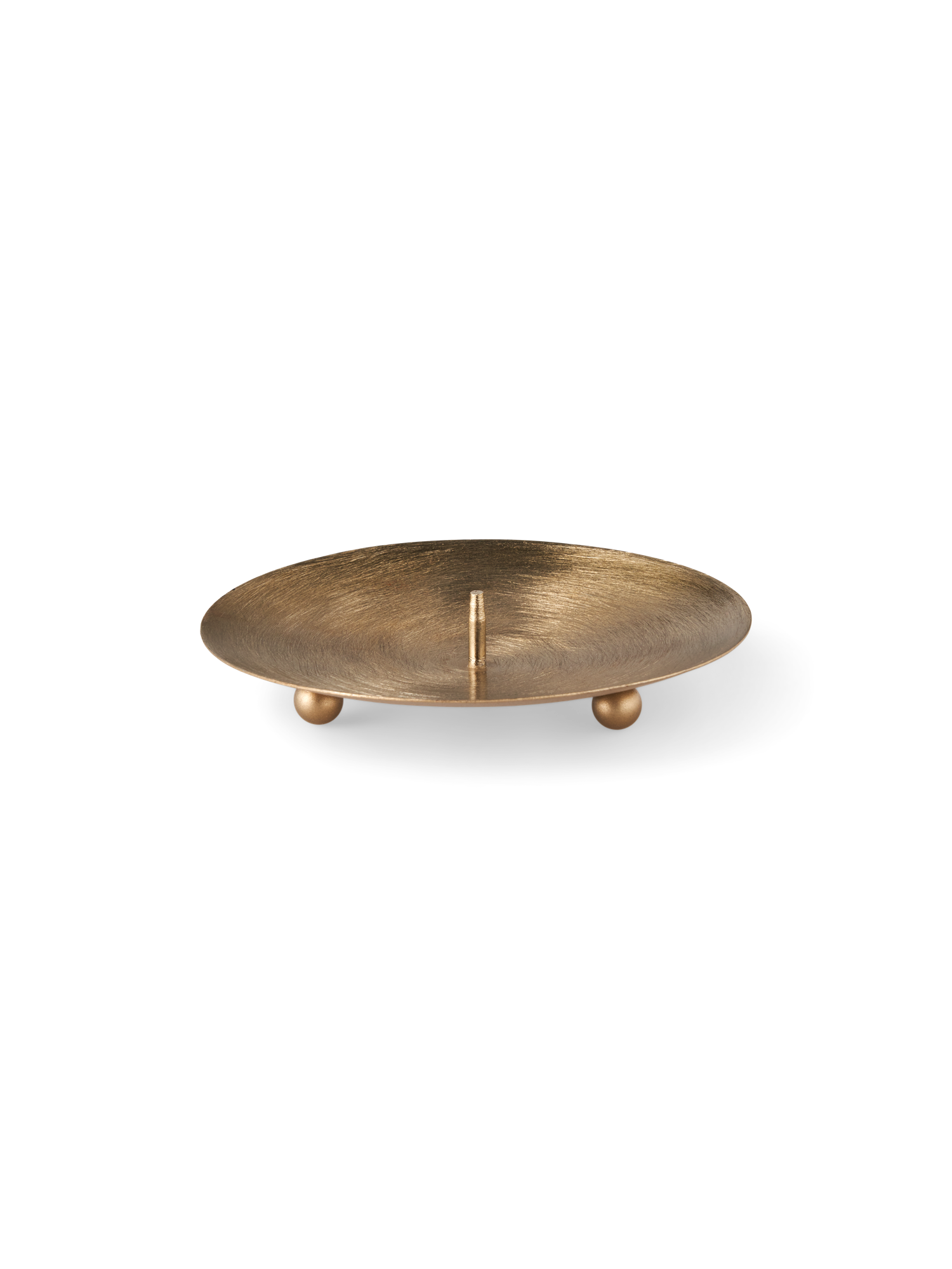 Lysholder med spyd | Jern. Ø12,5 x 2 cm. | Gold
