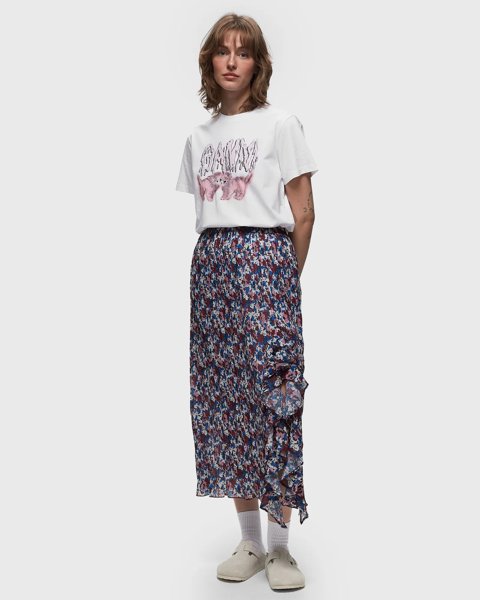 Ganni Basic Jersey Cats Relaxed Tee