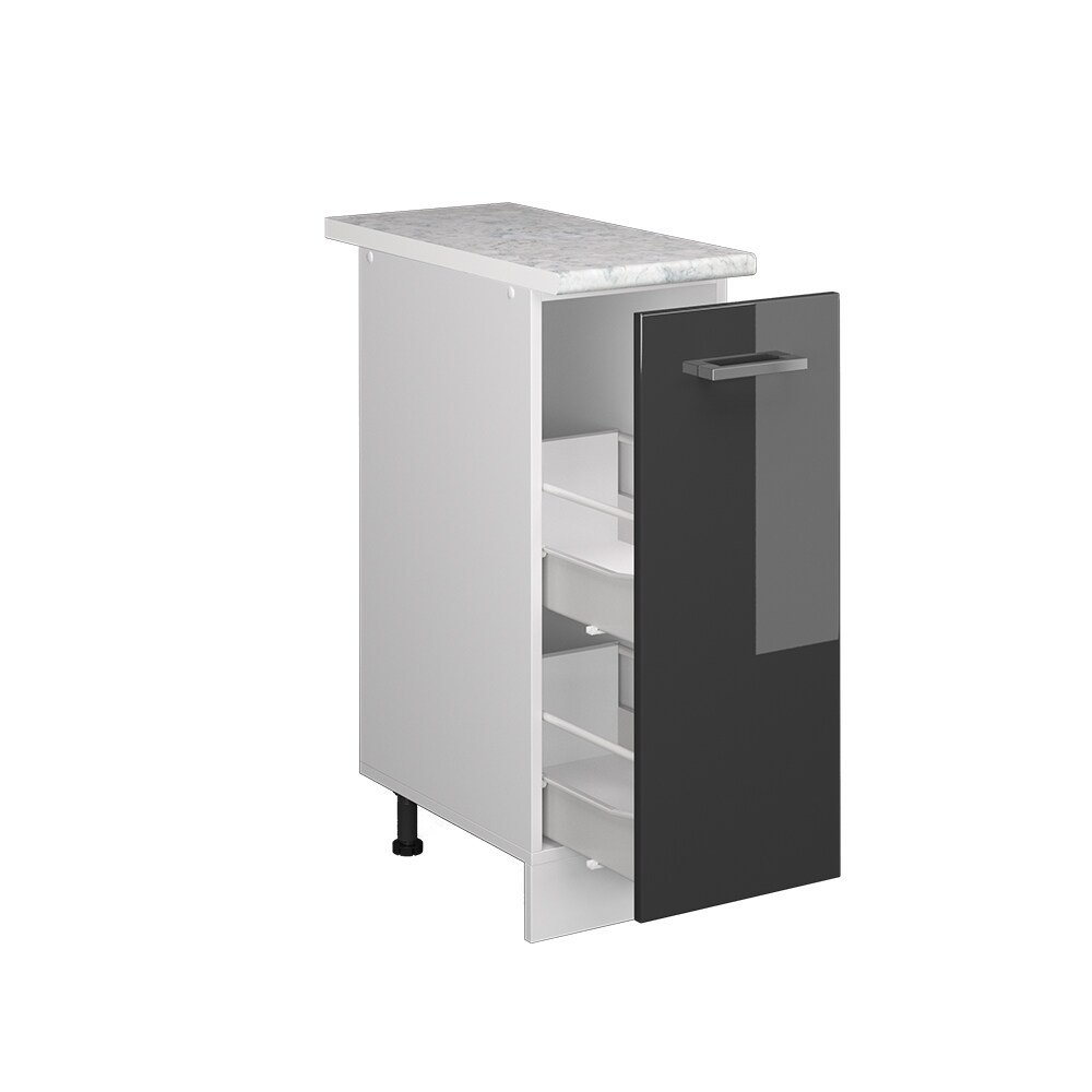 Vicco Apothekerunterschrank Küchenschrank Küchenzeile R-Line 30 cm Weiß Anthrazit Hochglanz Arbeitsplatte