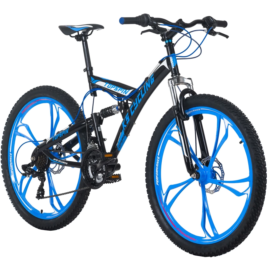 KS Cycling Mountainbike Fully 26 Zoll Topspin schwarz-blau