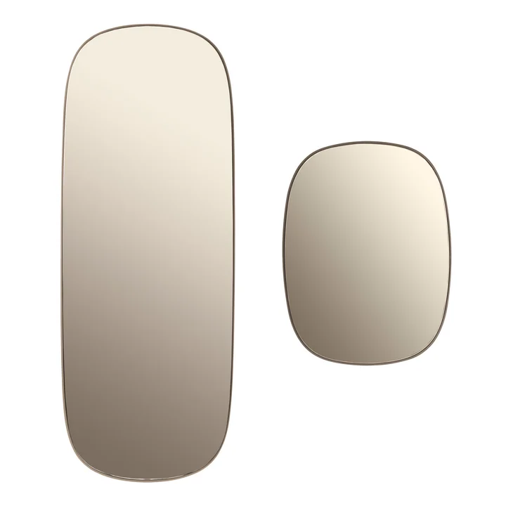 Muuto - Framed Mirror, gross, taupe / Klarglas