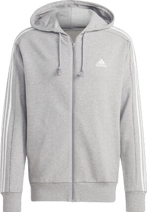 Adidas SportswearEssentials French Terry 3-Stripes Hoody - grau