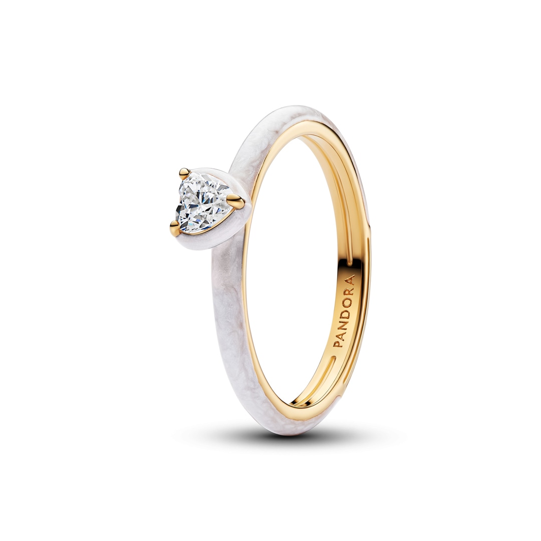 Pandora ME Gold Weisses Chakra Herz Ring