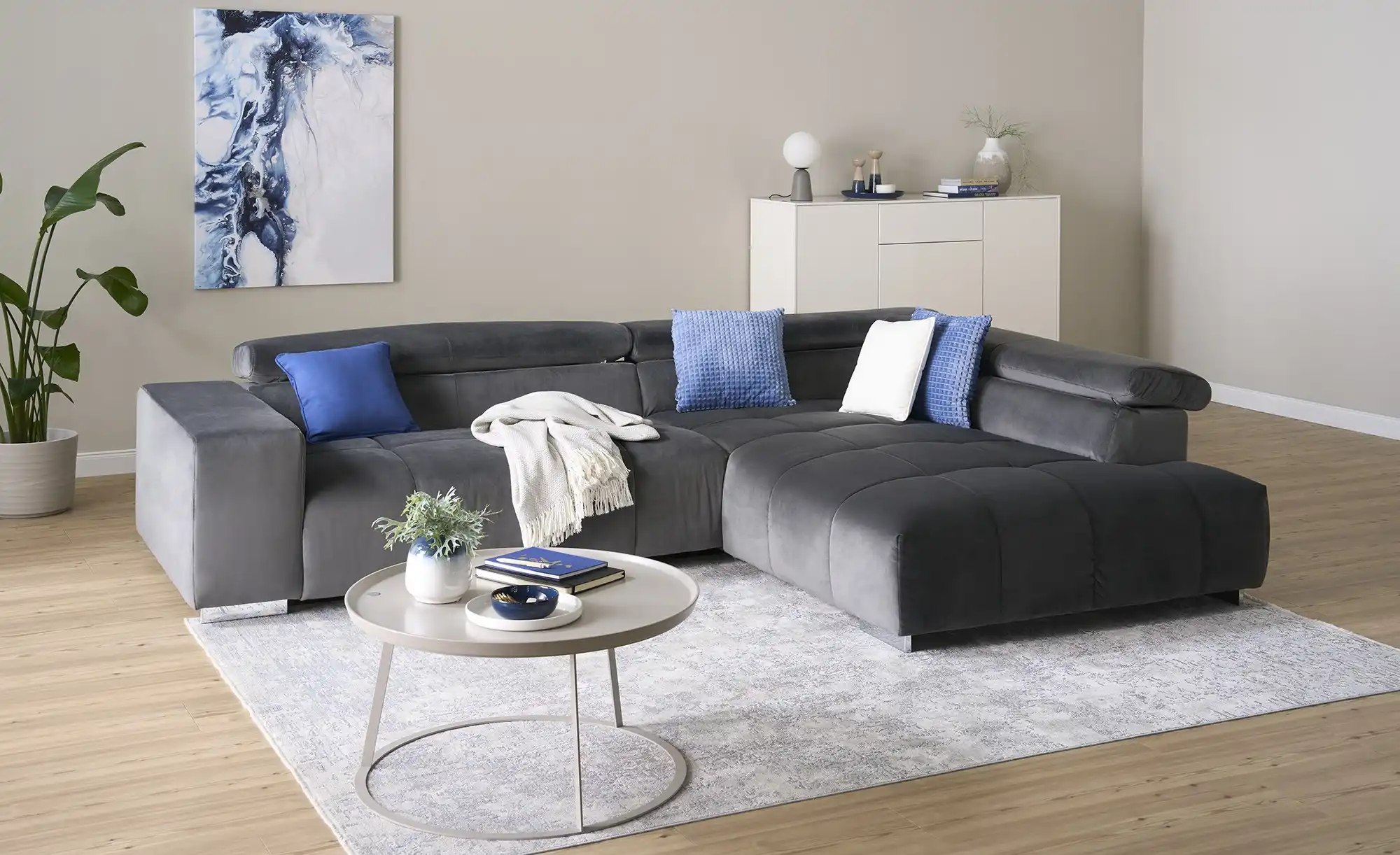 uno Ecksofa aus Samt Origo