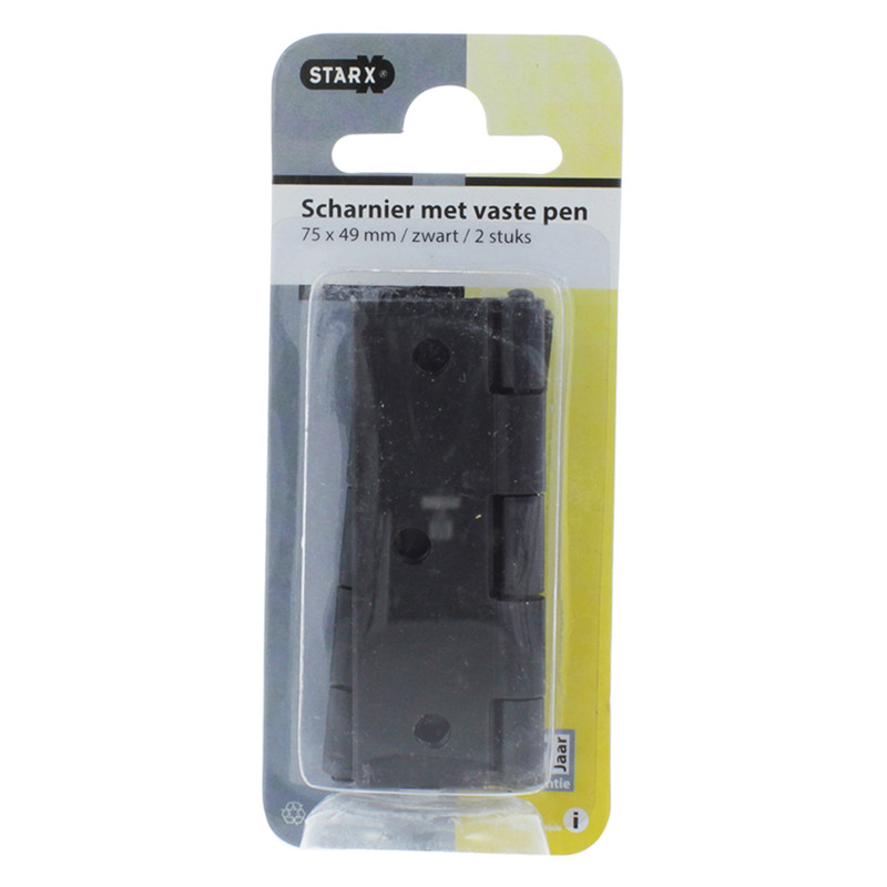 Scharnier zwart 75x49mm