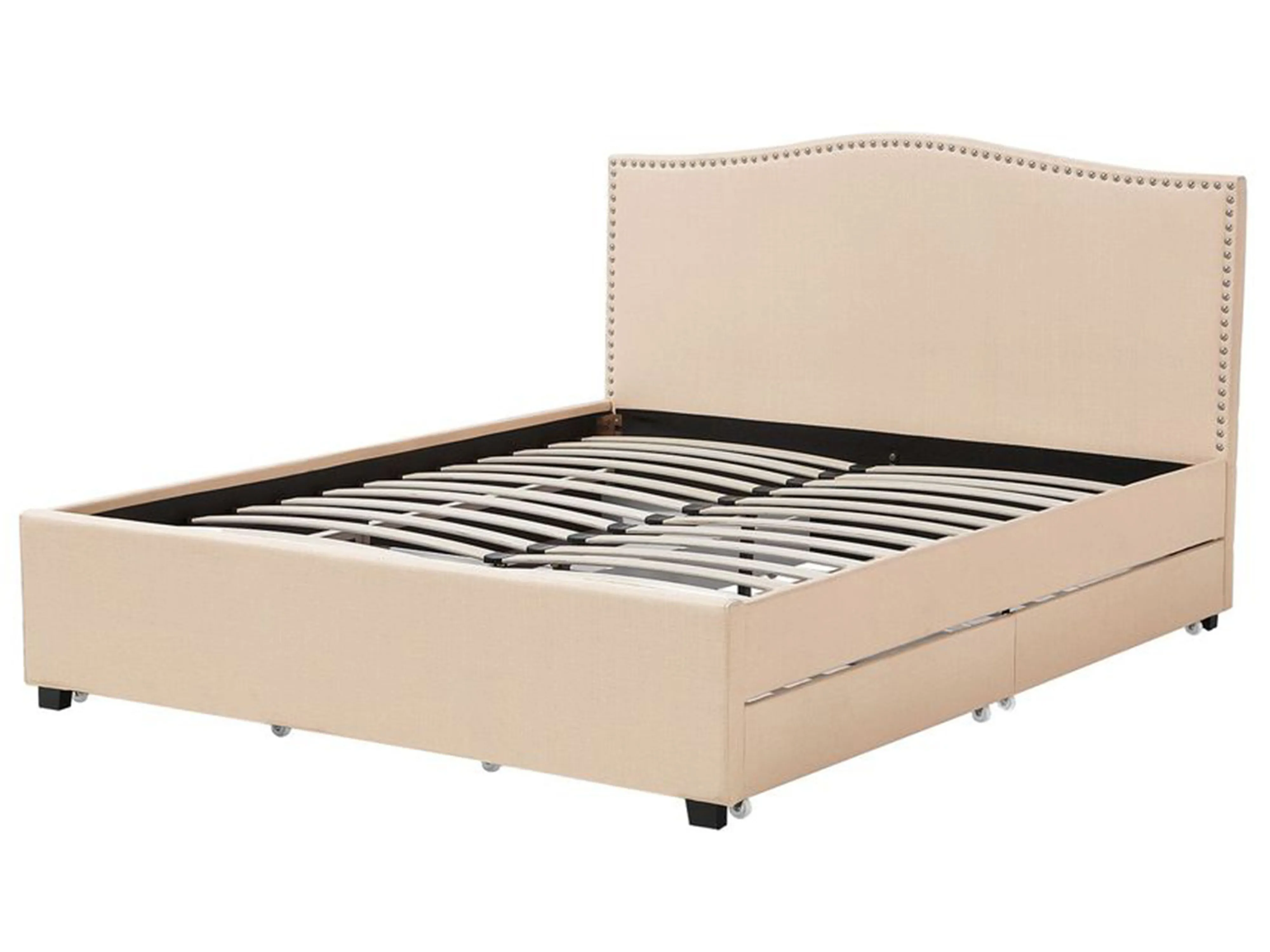 Bed met opbergladen Stof MONTPELLIER 180 x 200 cm Beige