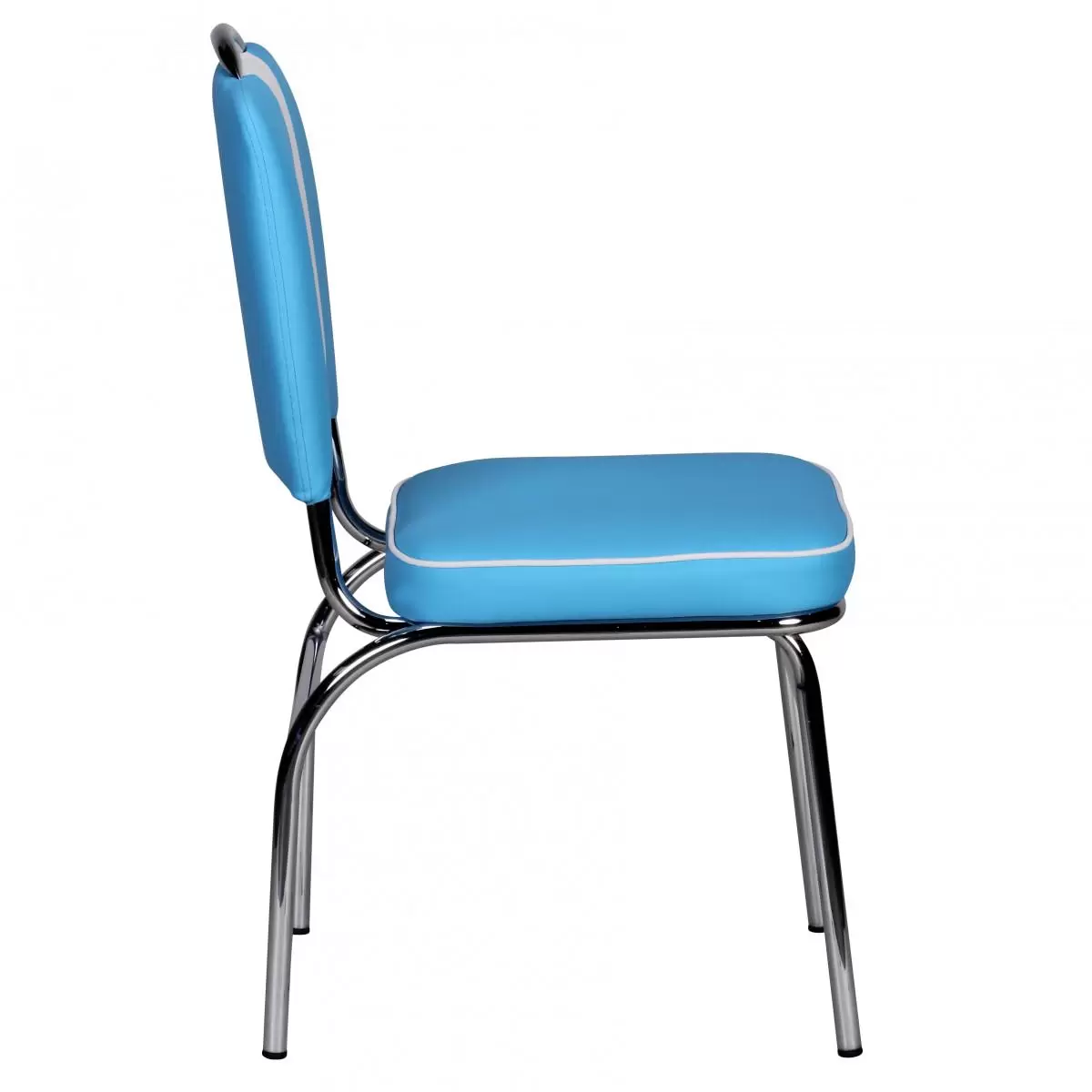 Stuhl Nizza blau,Chrom,weiss