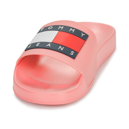 Tommy Jeans - TOMMY JEANS FLAG POOL SLIDE ESS Rosa