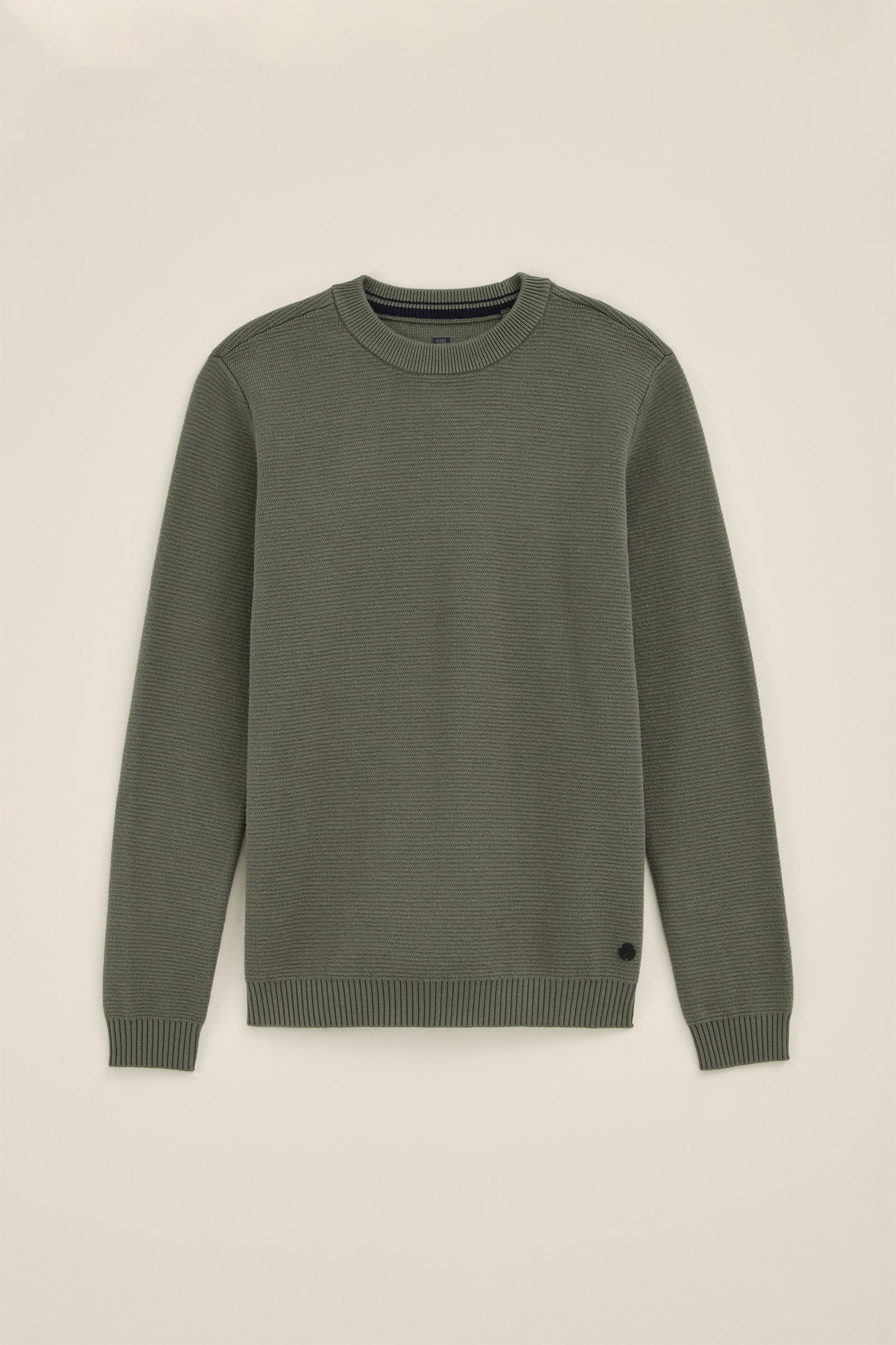 Jongens gebreide trui met ribstructuur WE Fashion Legergroen