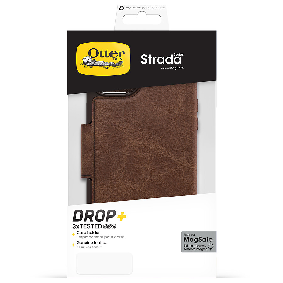 Otterbox Coque Strada Series Folio MagSafe Marron - iPhone 15 Plus