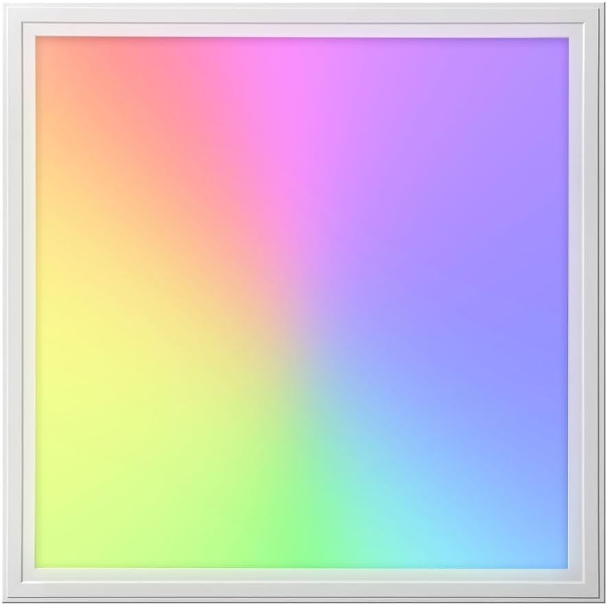 LED Panel 62x62cm 2800-6500K 4200lm RGB+CCT Farbsteuerung & dimmbar über Fernbedienung Einbau Rasterleuchte Einlegeleuchte Deckenleuchte Odenwalddecke OWA 620x620x12mm