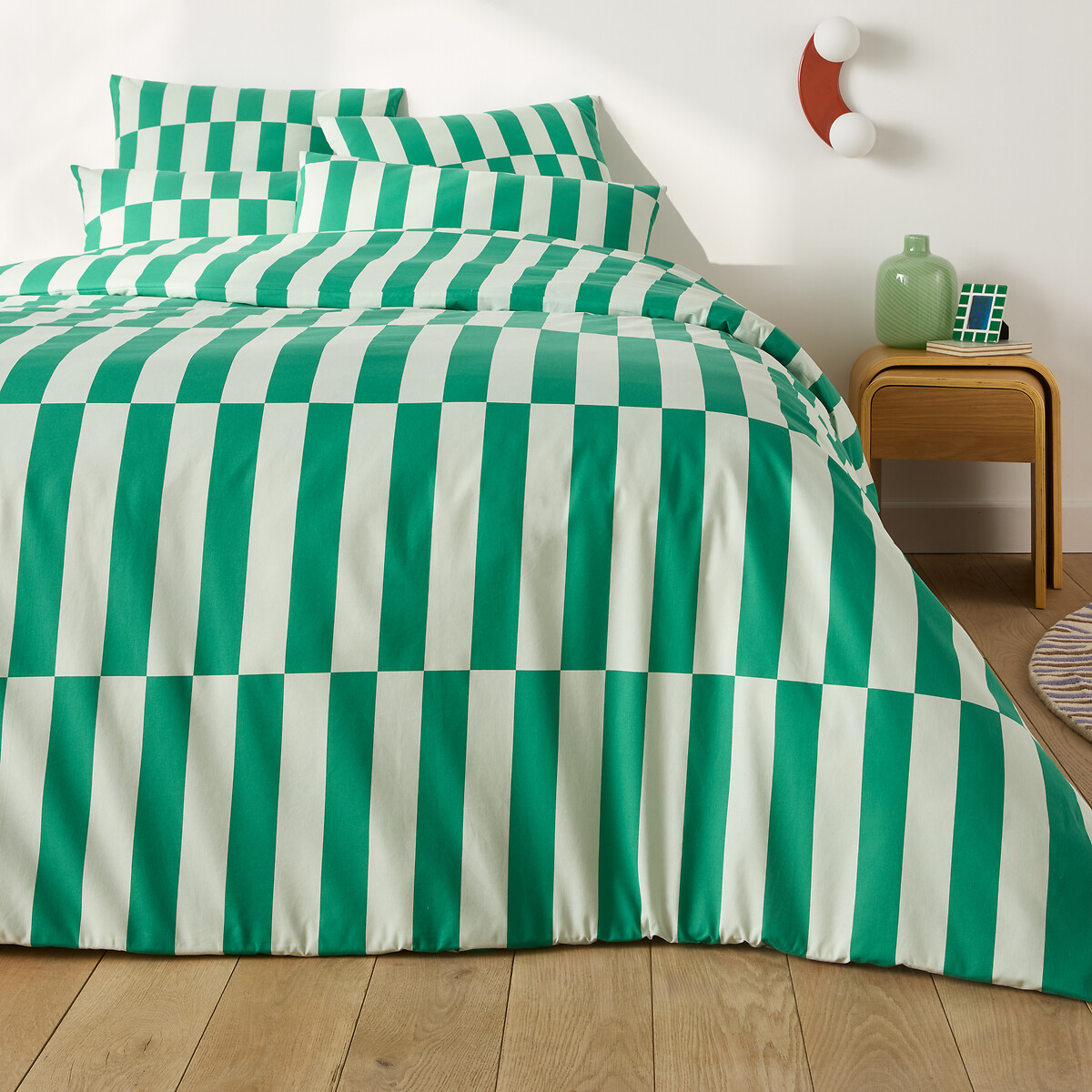 LA REDOUTE INTERIEURS<br>Capa de edredão 50% algodão reciclado, verde Tabaka