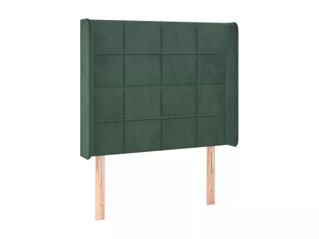 Sommier tapissier et matelas et LED Vert foncé 90x190cm Velours