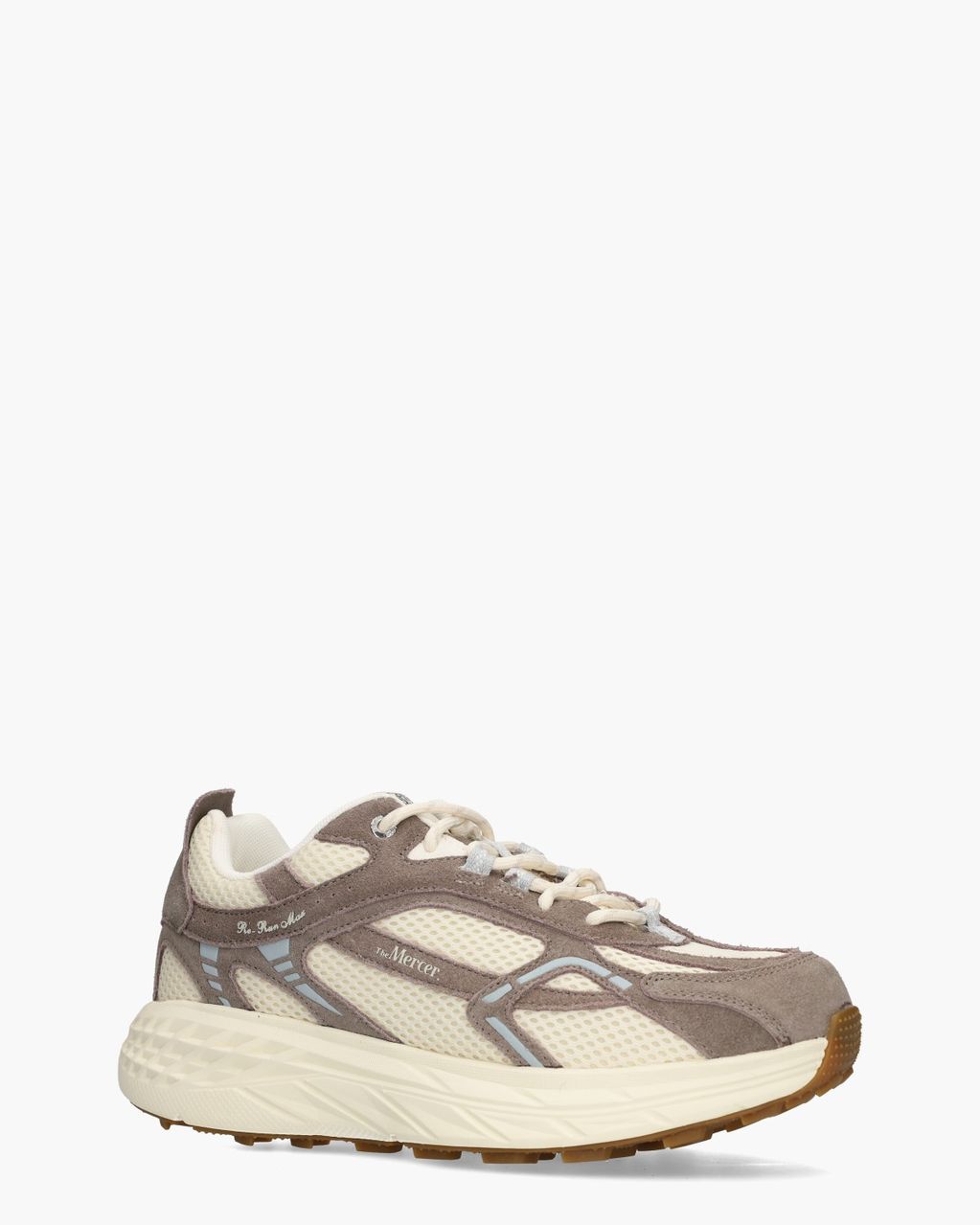 Mercer Amsterdam The Re-Run Max Suède Off-White/Taupe Herensneakers