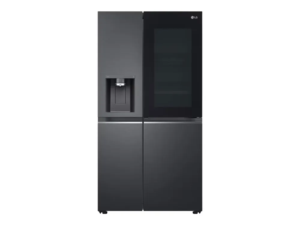LG GSXB90MCDE - Køleskab/fryser - side-by-side med vanddispenser, isdispenser - Wi-Fi - bredde: 91.3 cm - dybde: 73.5 cm - højde: 179 cm - 635 liter - Klasse E - matsort