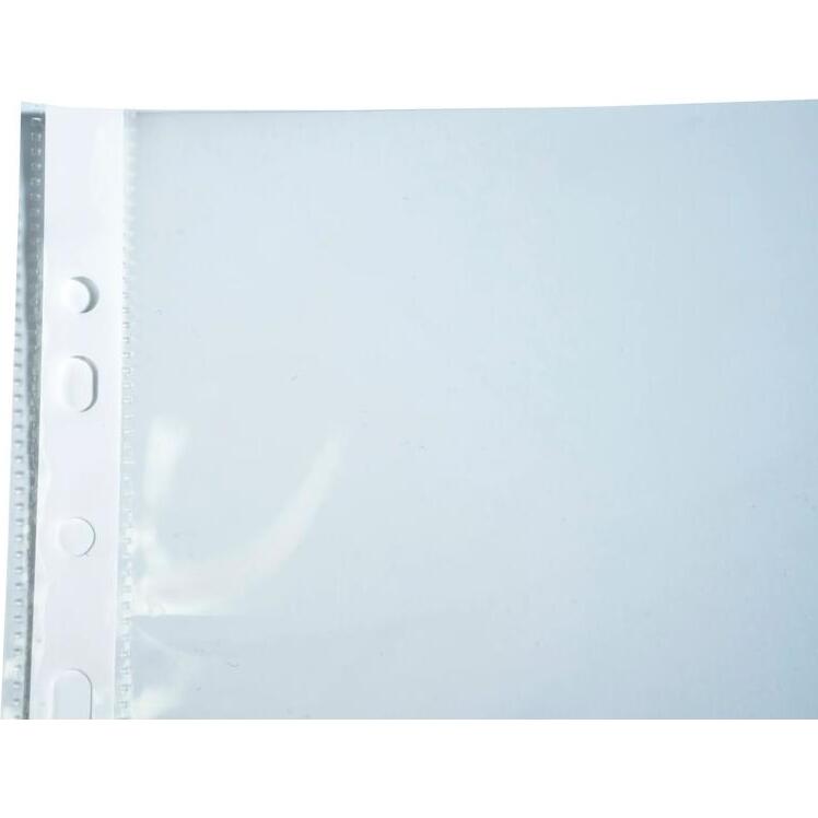 Sachet de 10 pochettes perforées - PVC lisse - A4 - Cristal
