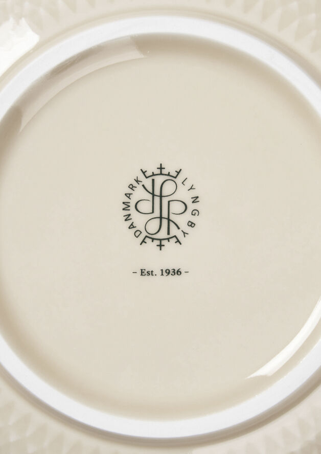 Lyngby Porcelæn Rhombe Earth Skål Ø13 cm marble Hvid