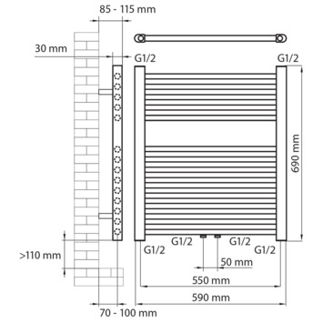 Haceka designradiator Gobi wit 368 Watt 59x69 cm