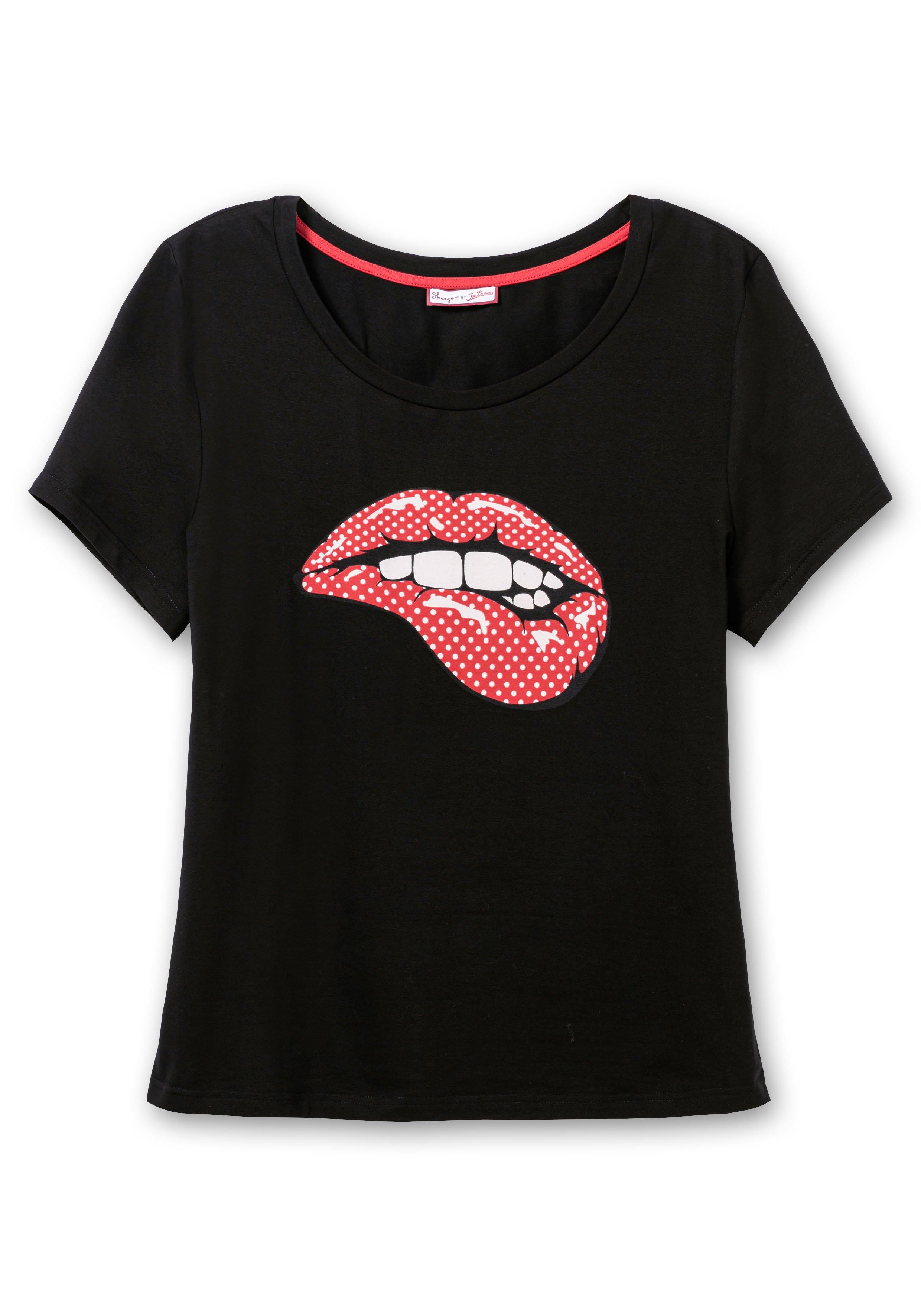 T-Shirt mit Frontdruck, in Jersey-Qualität