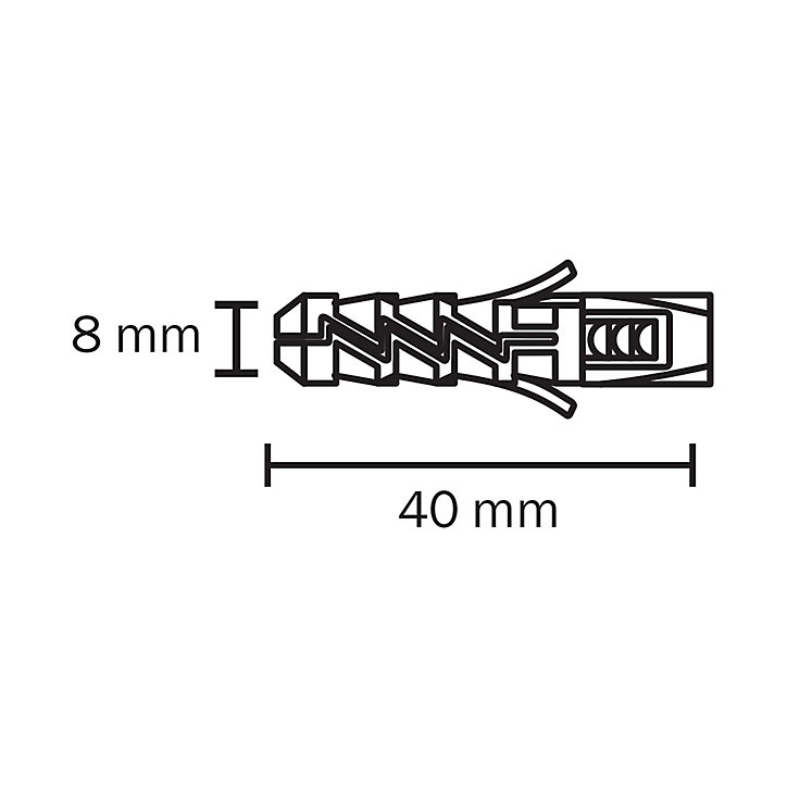 20 chevilles Diall nylon CL Ø8x40mm