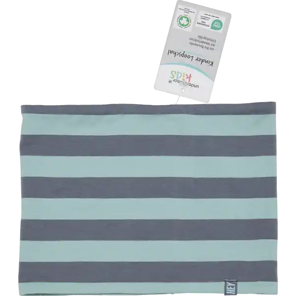 Jersey Loopschal Ringel türkis / navy GOTS