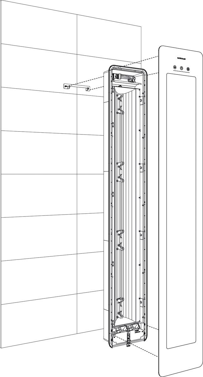 Sunshower Round installatieset vlakke wand