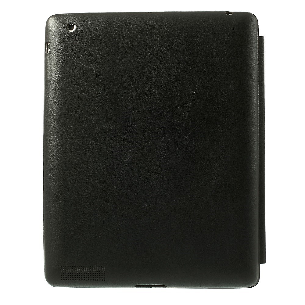 iPad 2 / 3 / 4 Leder Tasche Smart Case Hülle - Schwarz