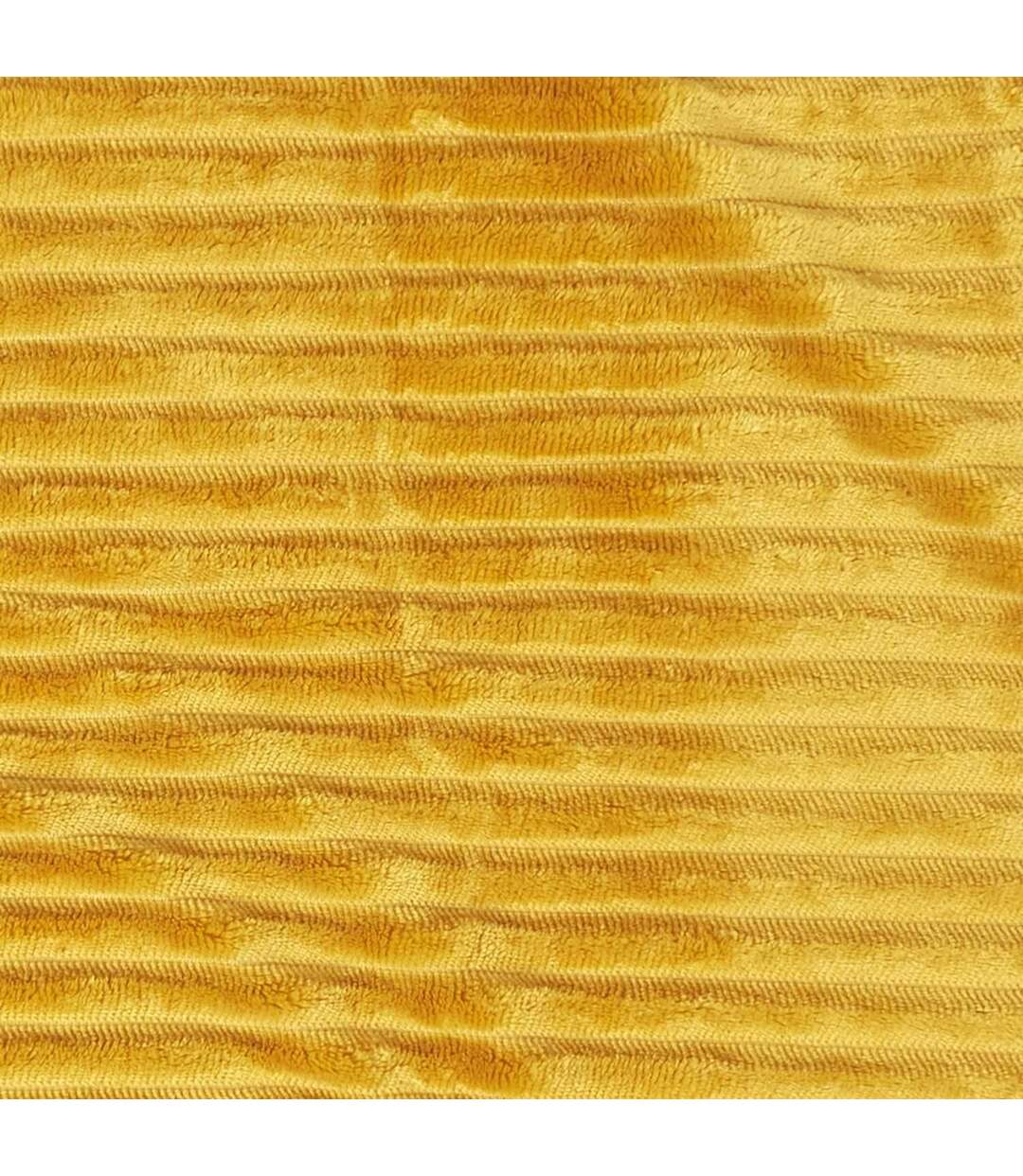 Plaid flanelle côtelé - 180x220cm - Jaune Moutarde