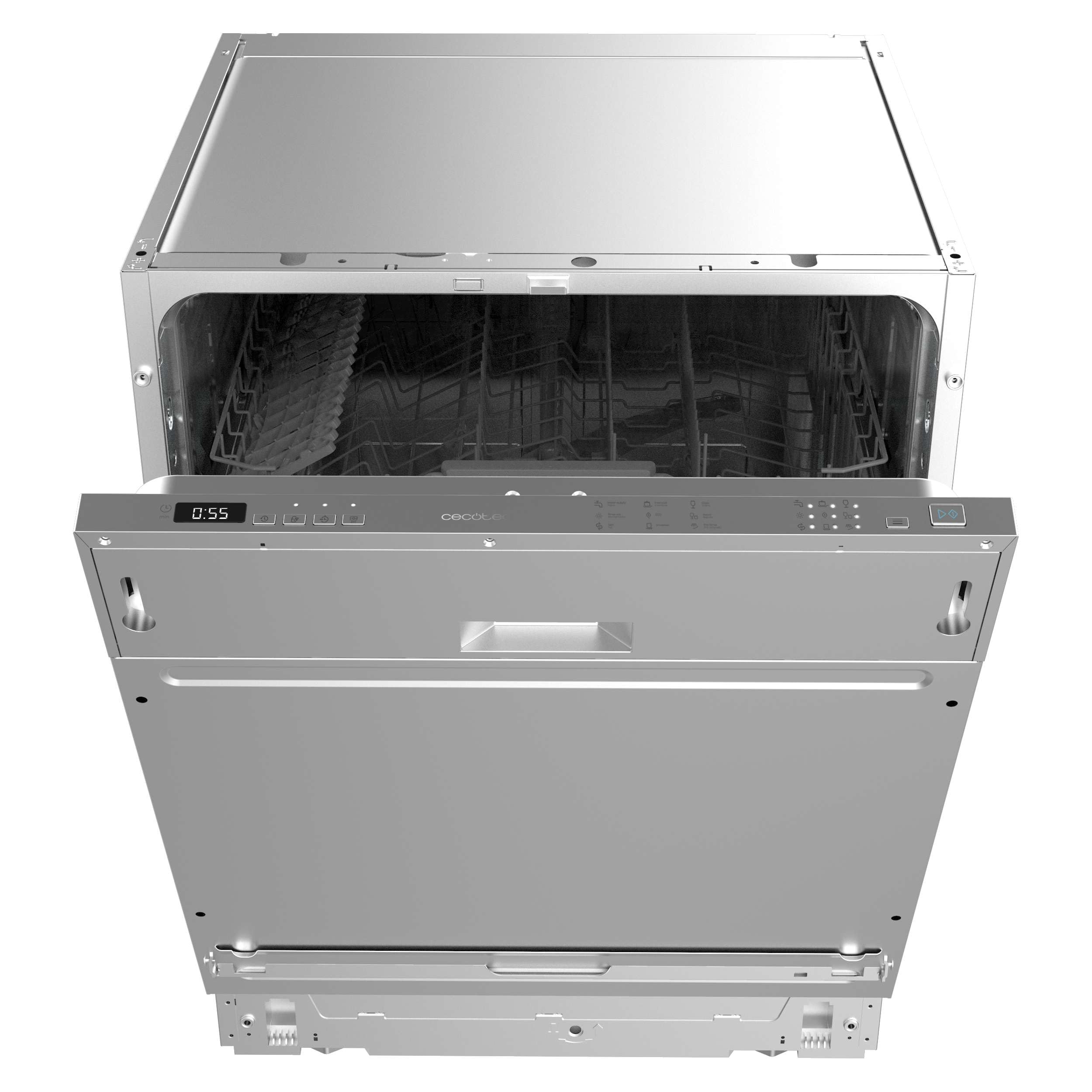 Cecotec Lave-vaisselle Intégrable 60cm Bolero Aguazero 6110 Full-BI. 1850W, 12 Couverts et 7 Programmes, Fonction Demi-charge, Programme 3 en 1, Dépar