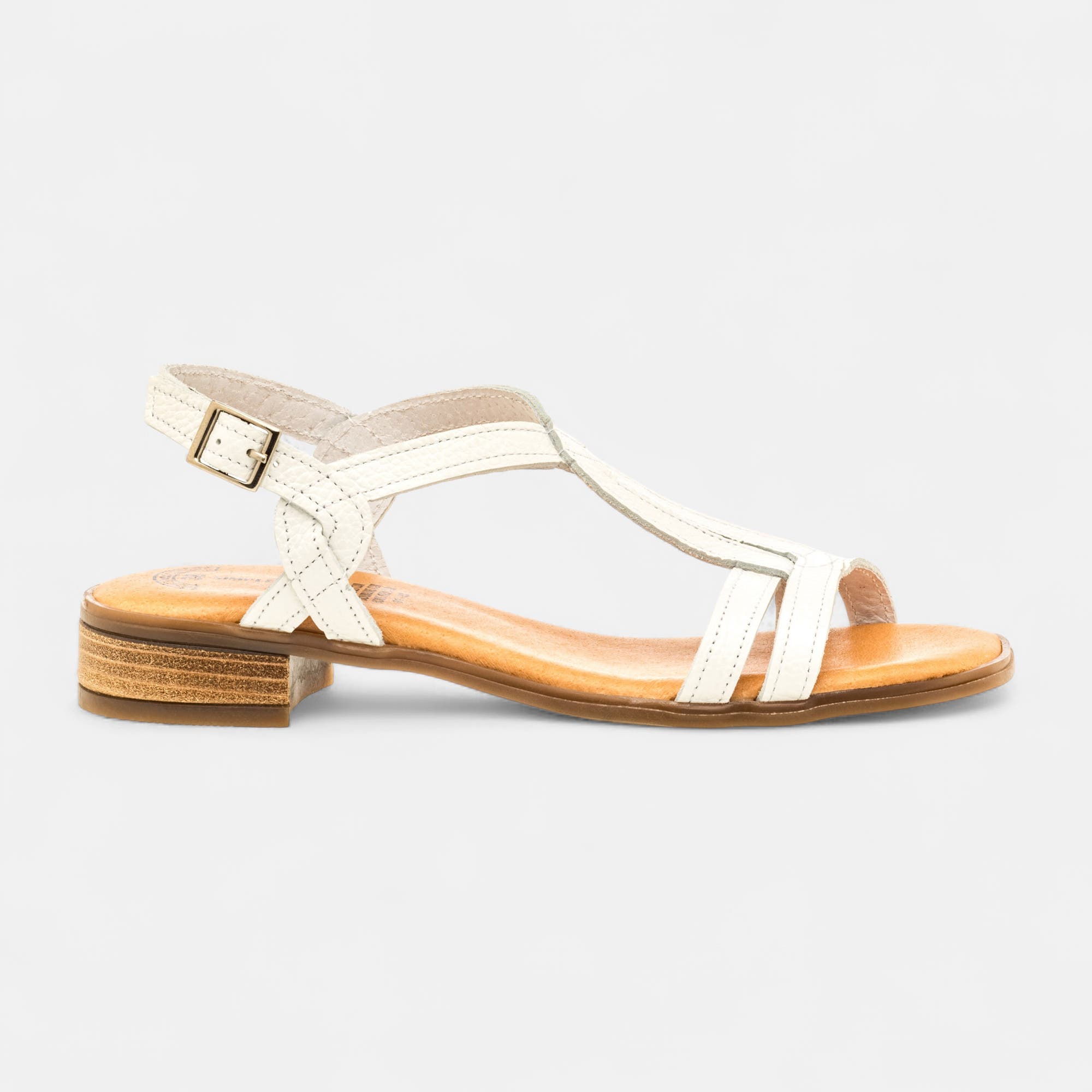 Nu-pieds Femme en cuir blanc