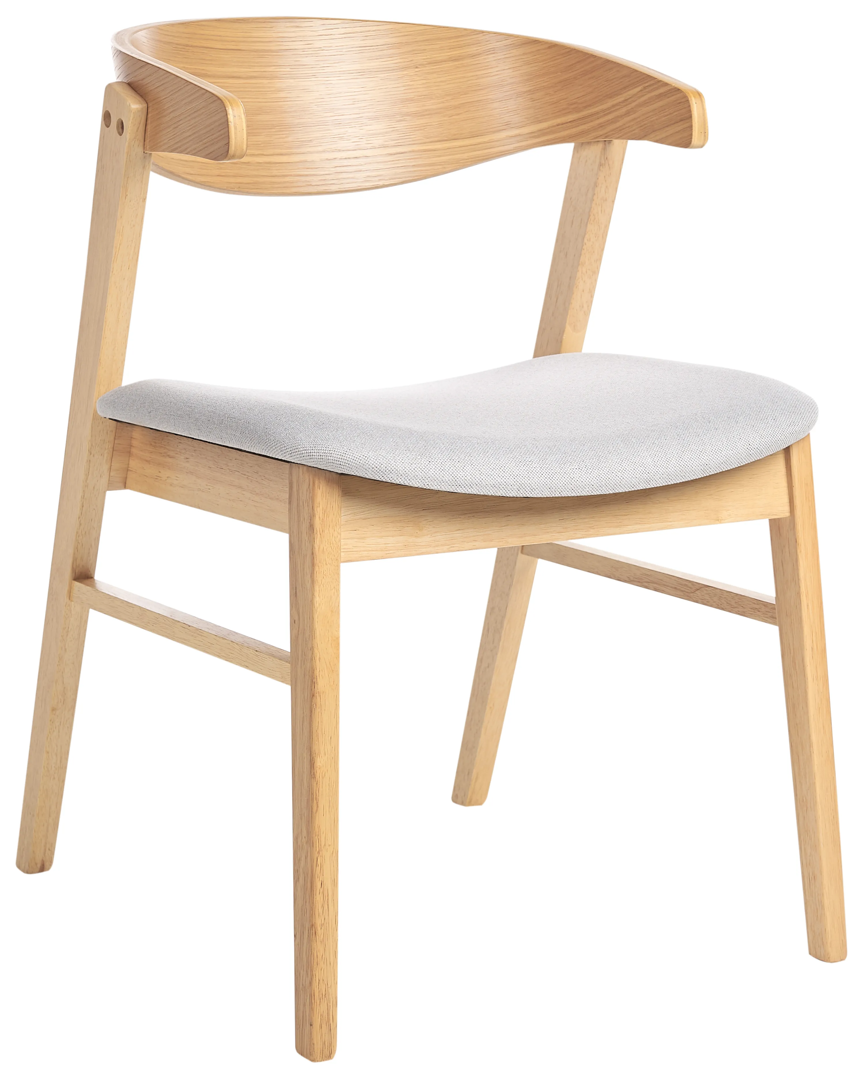 Set van 2 eetkamerstoelen LILLY Hout Lichtbruin/grijs
