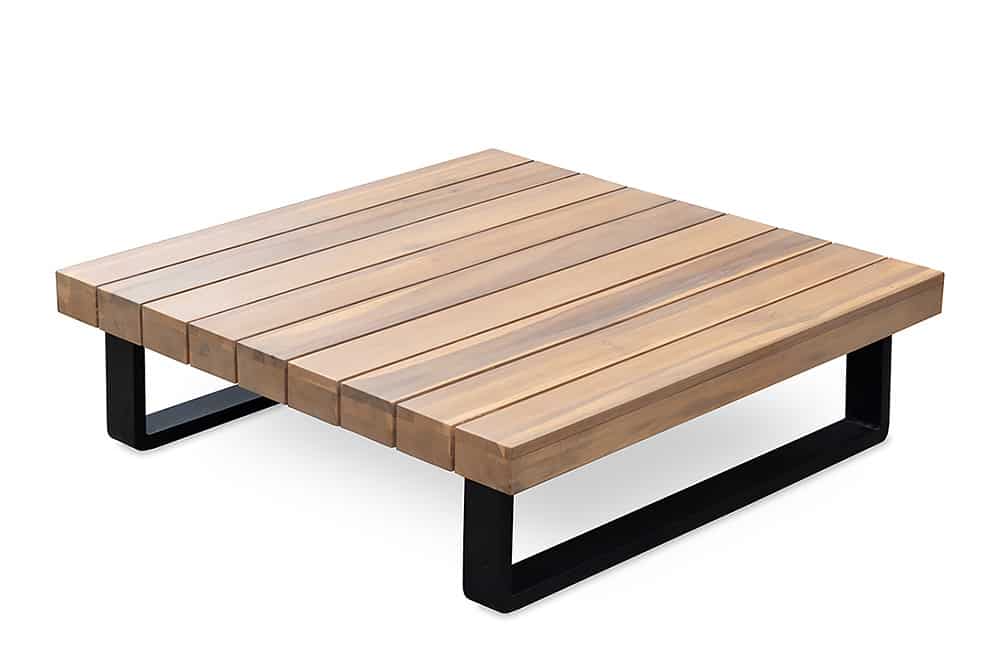 Wetterfestes Gartenlounge Set ST. BARTH 255cm grau natur Akazie Sitzecke inkl. Tisch und Kissen