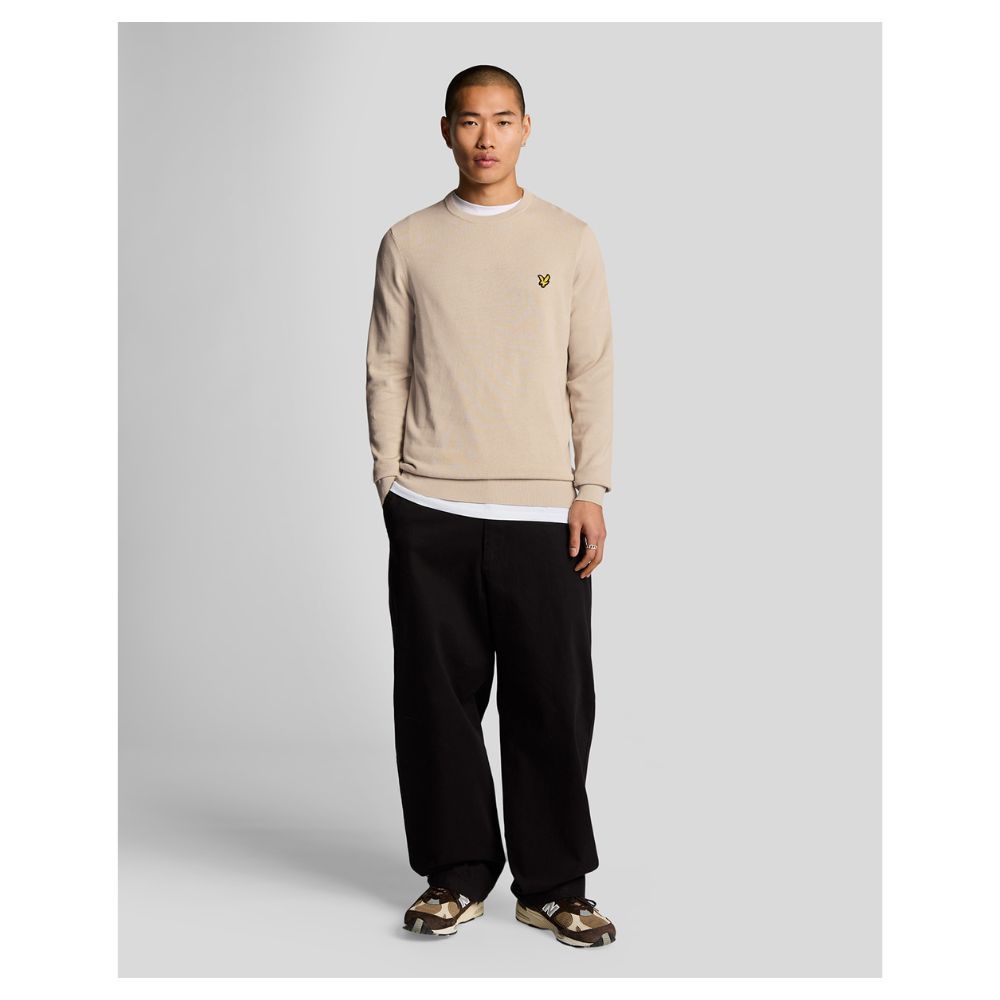 Crew Neck Genser Herre Beige