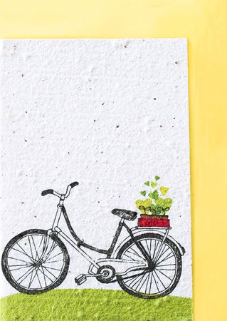 Growing Paper Karte Velo  gelb