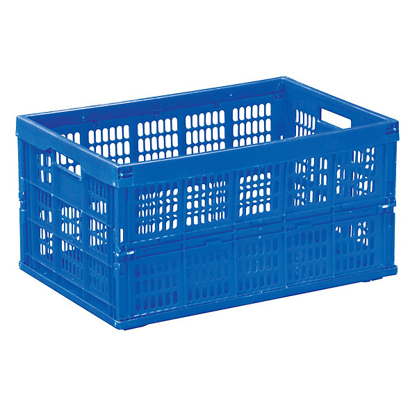 Bac de stockage pliant bleu en plastique 45 L