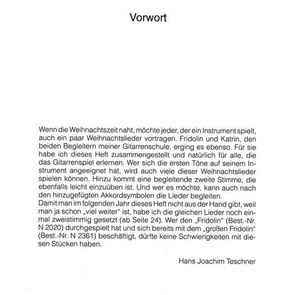 Heinrichshofen's Verlag Fridolins Weihnachtsalbum