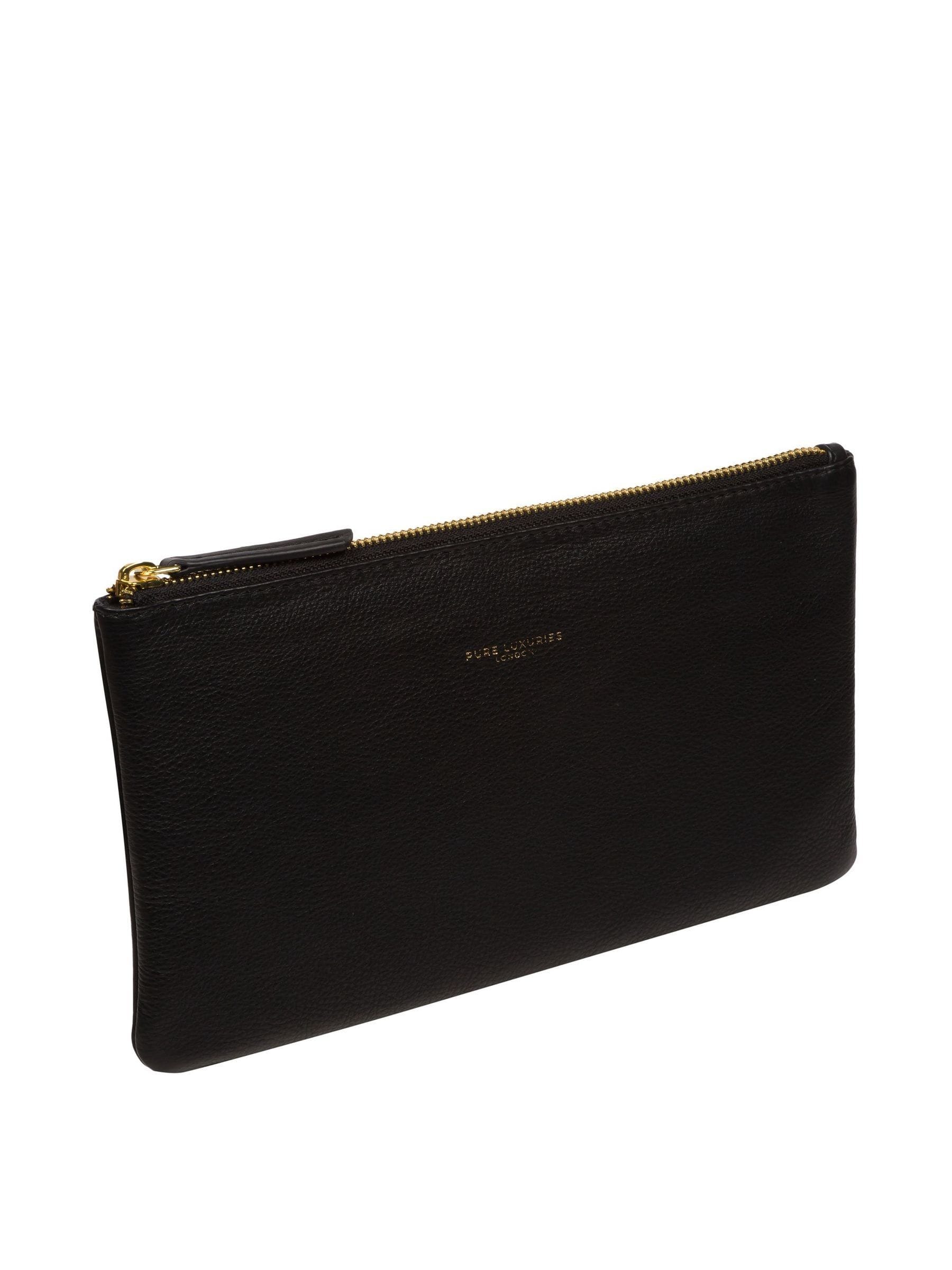 Zwart - Pure Luxuries London Wilmslow Nappa Leather Clutch Bag