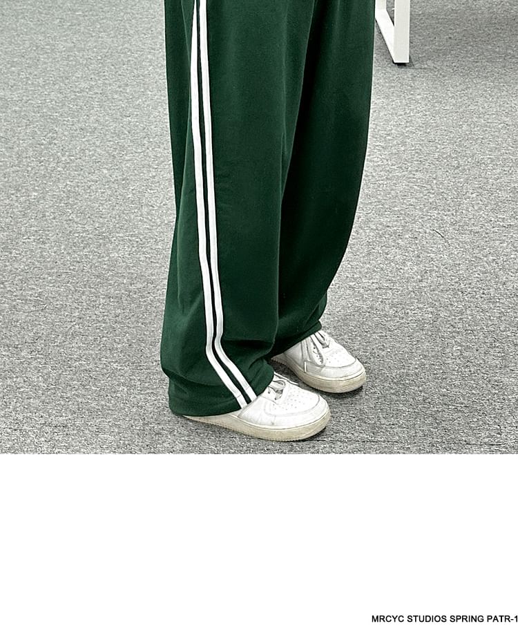MRCYC - Hoge taille gestreepte joggingbroek met wijde pijpen