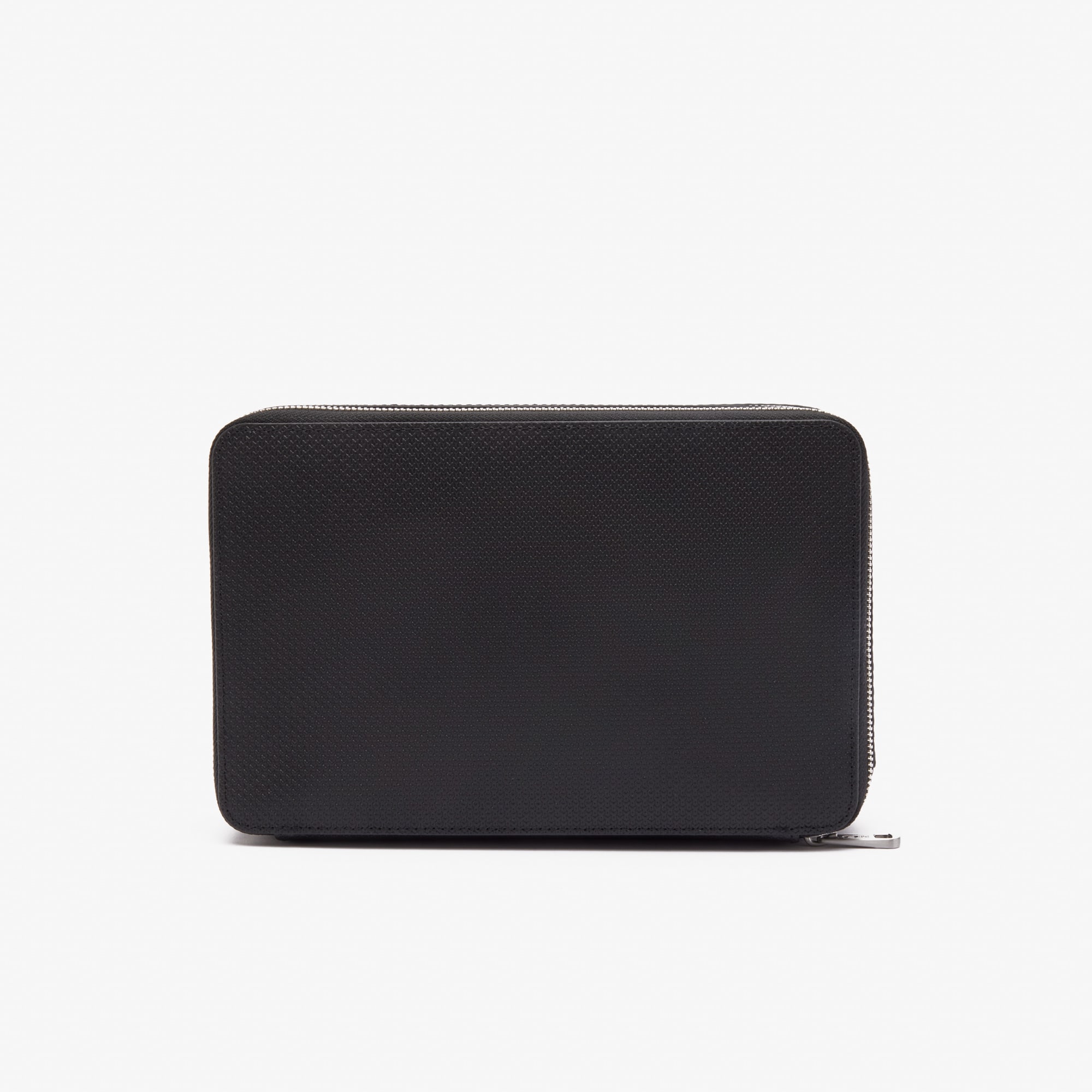 Trousse zippée Chantaco en cuir piqué uni Portefeuilles & Petite Maroquinerie - Noir - Lacoste - Homme