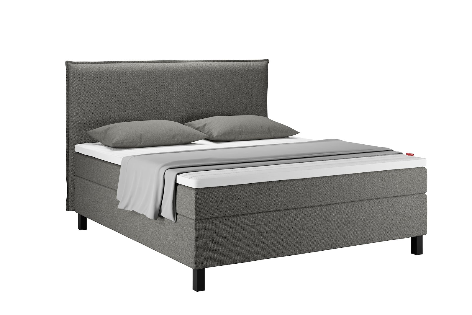 Original Plus Kontinentalseng 150x200 cm Tekstil Soot 57 Fast/Fast m/Classic latex overmadrass og Square black ben 13cm