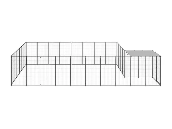 Chenil extérieur cage enclos noire 550 x 330 x 110 cm 02_0000497